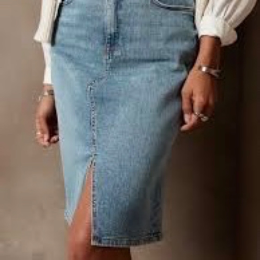 Classic [GUESS] Vintage Denim Pencil Skirt | Blue Jean Mini Skirt | 30 · Medium - Picture 12 of 13